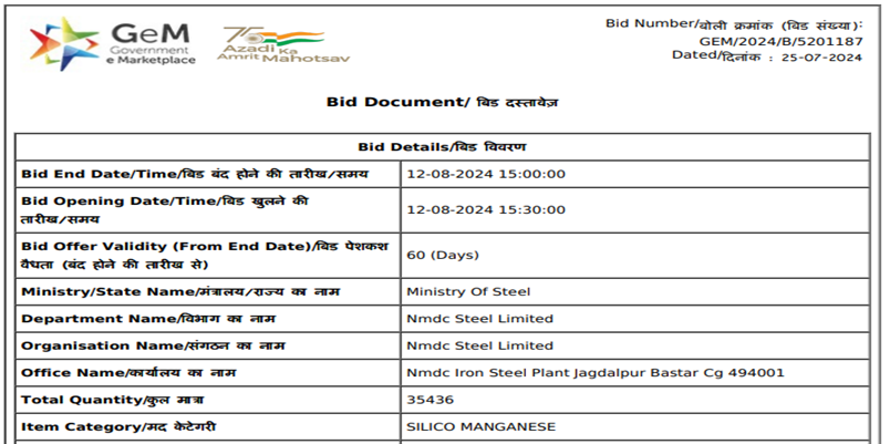 India: NMDC floats over 35,000 t silico manganese purchase tender