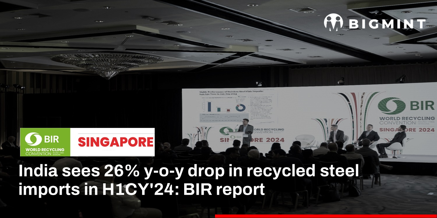 India sees 26% y-o-y drop in recycled steel imports in H1CY’24: BIR report