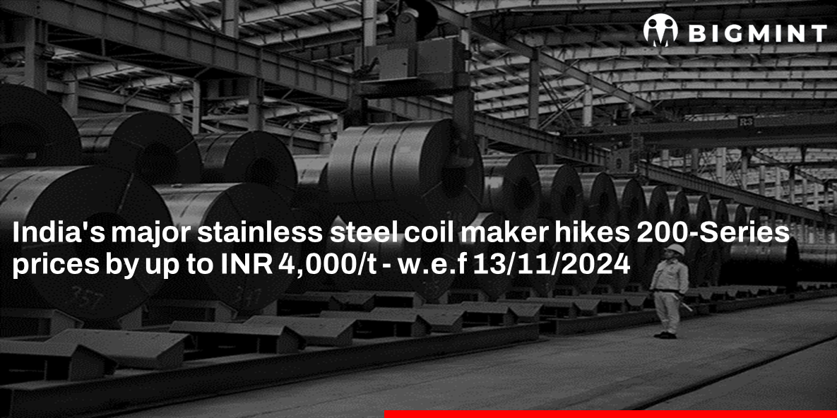 India: Leading stainless steel coil manufacturer hikes 200-series prices by up to INR 4,000/t