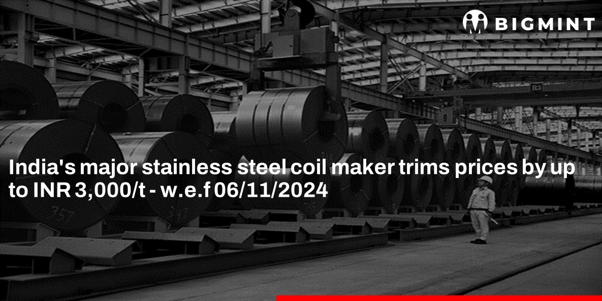 India: Leading stainless steel coil manufacturer cuts 300-series prices by up to INR 3,000/t