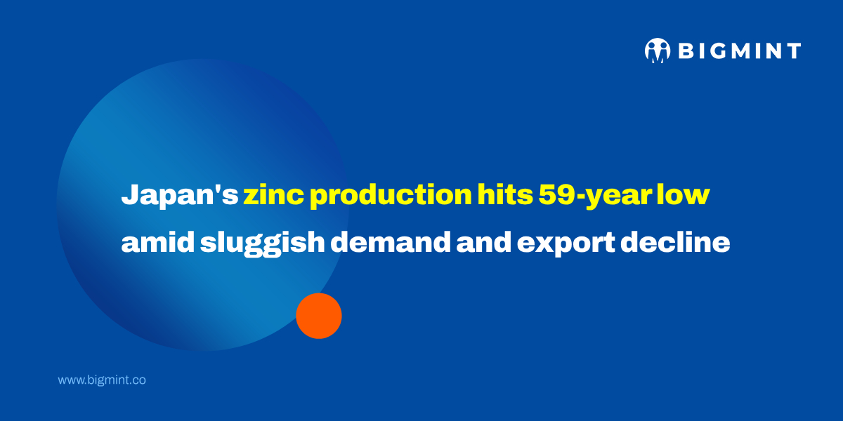 Japan’s zinc production hits 59-year low amid sluggish demand and export decline