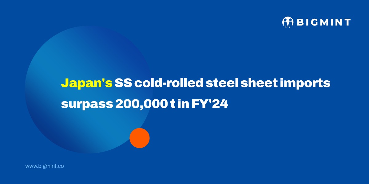 Japan’s imports of SS cold-rolled steel sheets surpass 200,000 t for first time in FY’24