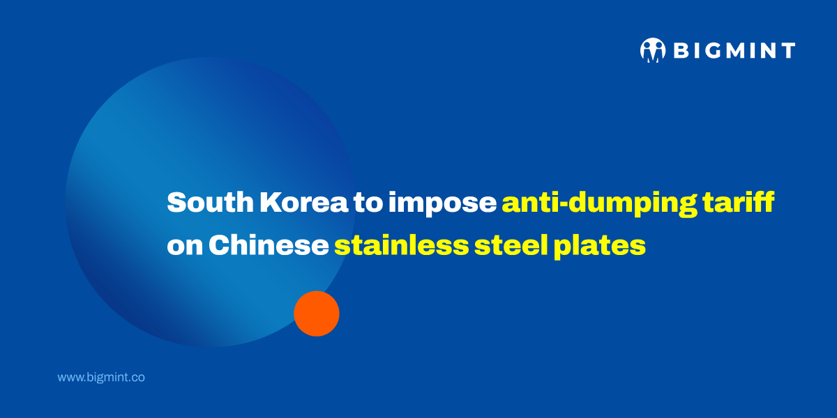 South Korea to impose anti-dumping tariff on Chinese stainless steel plates