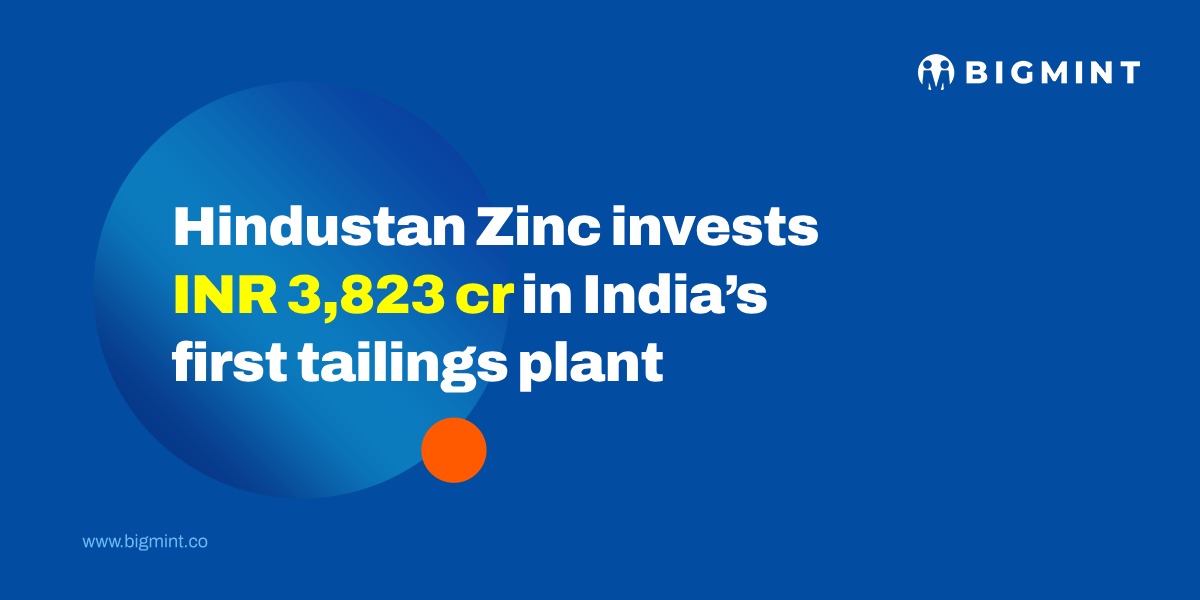 Hindustan Zinc invests INR 3,823 crore in India’s first tailings plant