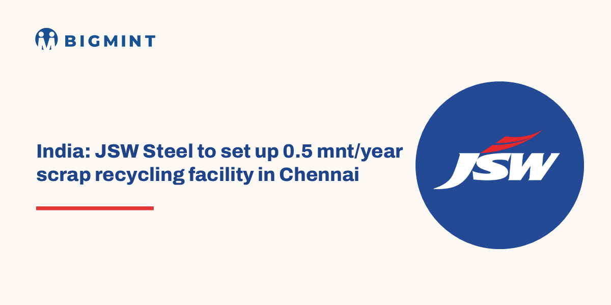 India: JSW Steel to set up 0.5 mnt/year scrap recycling facility in Chennai