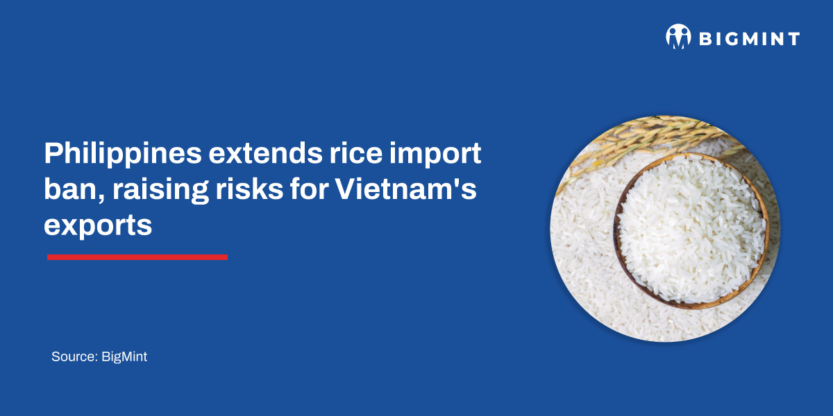 Philippines extends rice import ban, raising risks for Vietnam’s exports