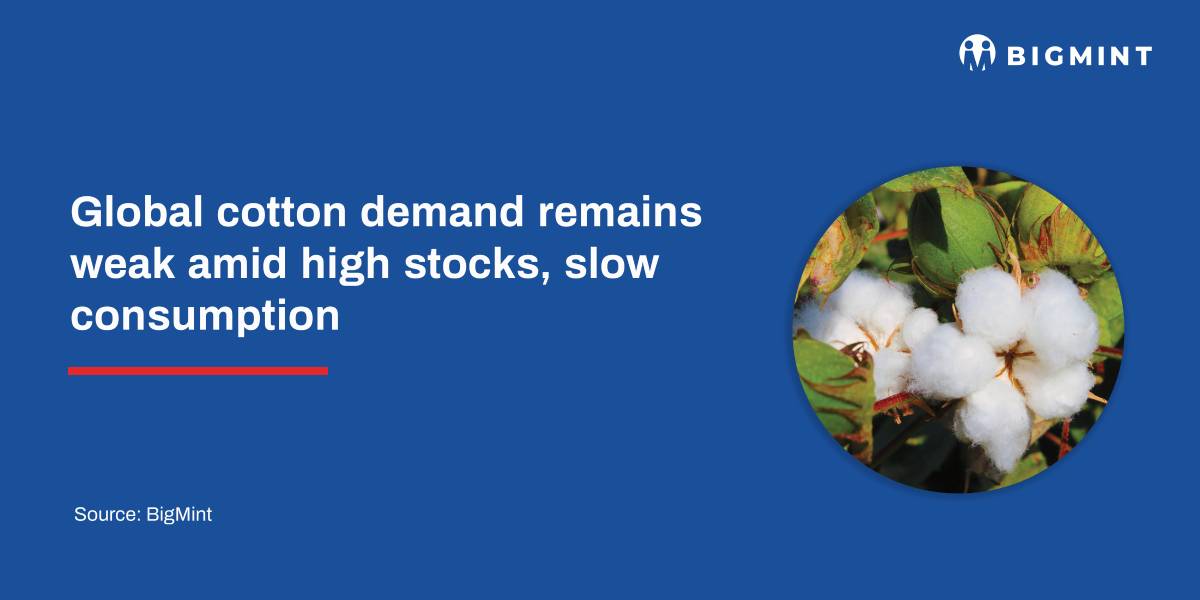 Global cotton demand remains weak amid high stocks, slow consumption