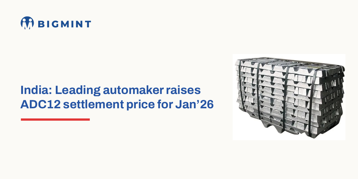 India: Leading automaker hikes ADC12 Jan’26 settlement, marks first increase of 2026