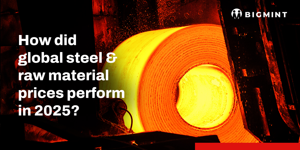How did global steel, raw material prices perform in CY’25?