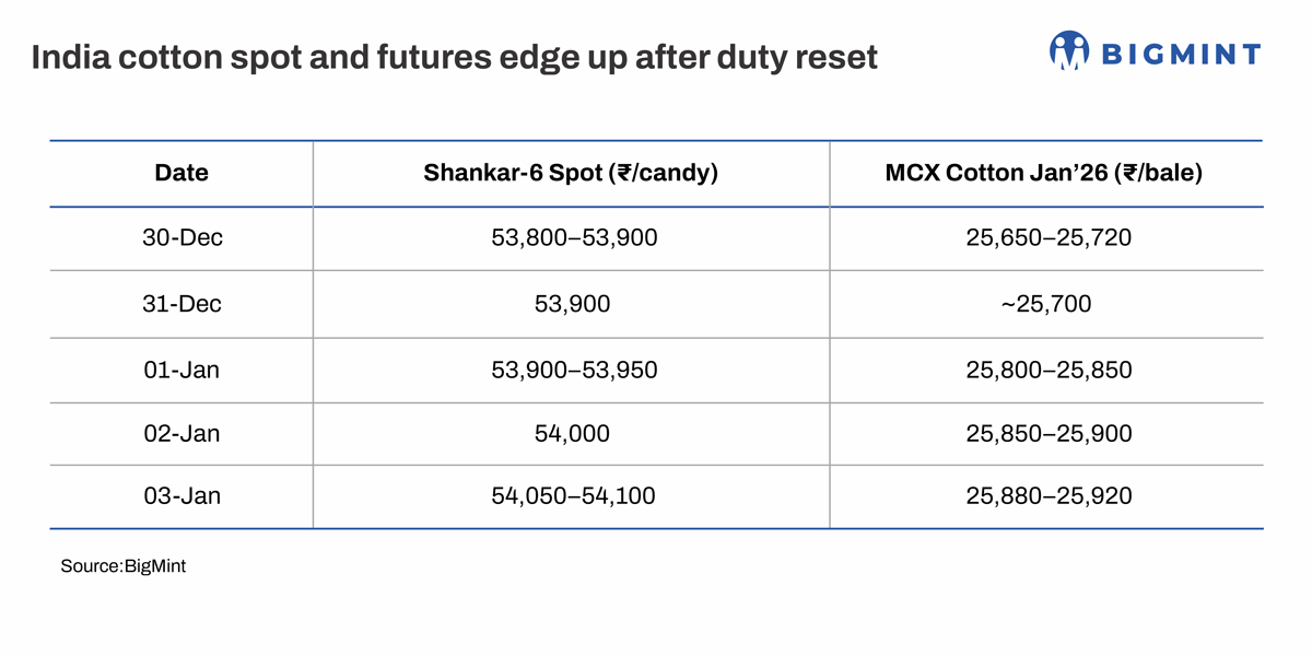 India: Raw cotton prices firm up on import duty reinstatement but weak procurement caps upside
