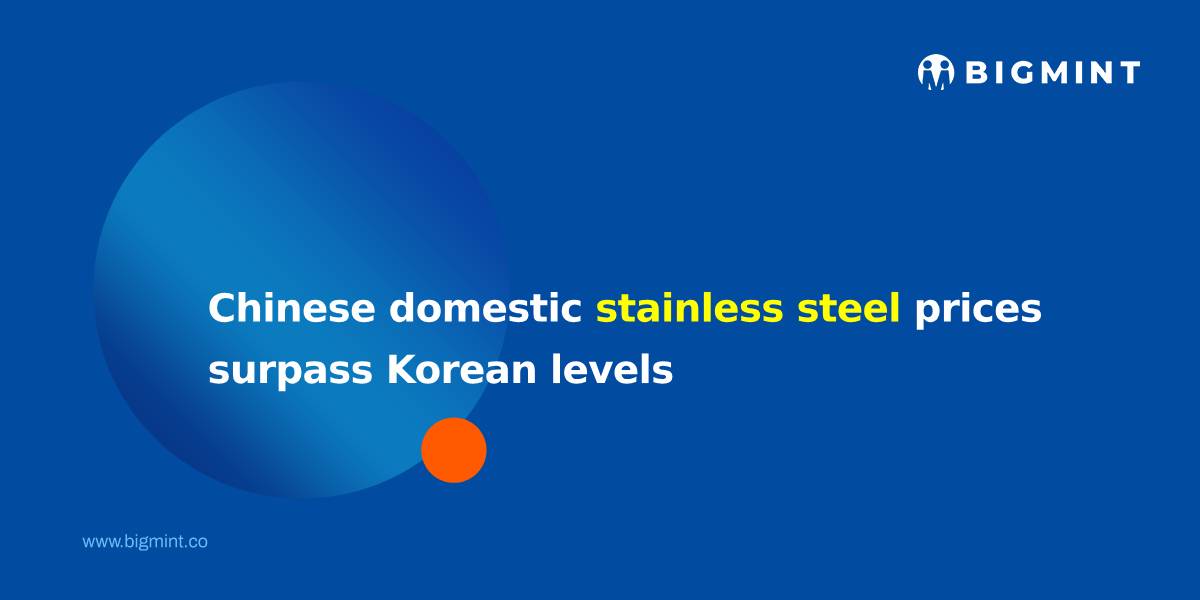 Chinese domestic stainless steel prices surpass Korean levels amid Jan’26 rally