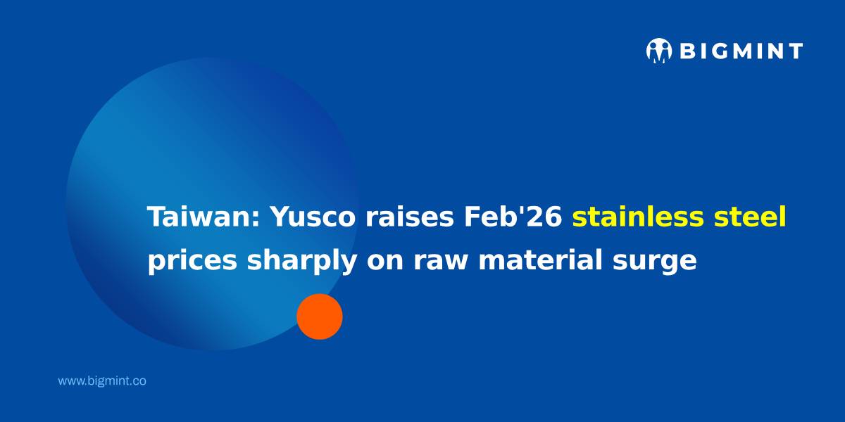 Taiwan: Yusco raises Feb’26 stainless steel prices sharply on raw material surge