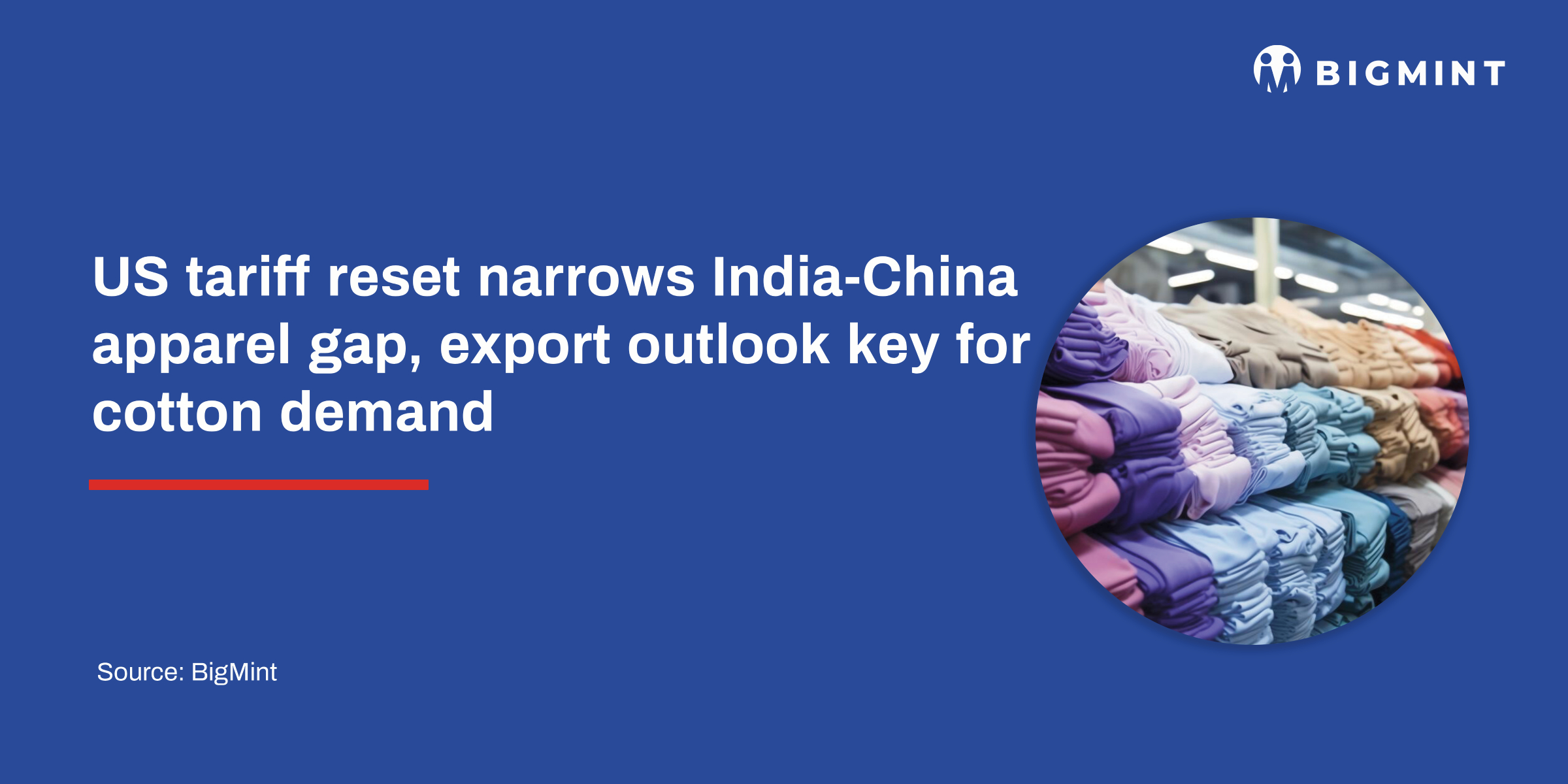 US tariff reset narrows India-China apparel gap, export outlook key for cotton demand