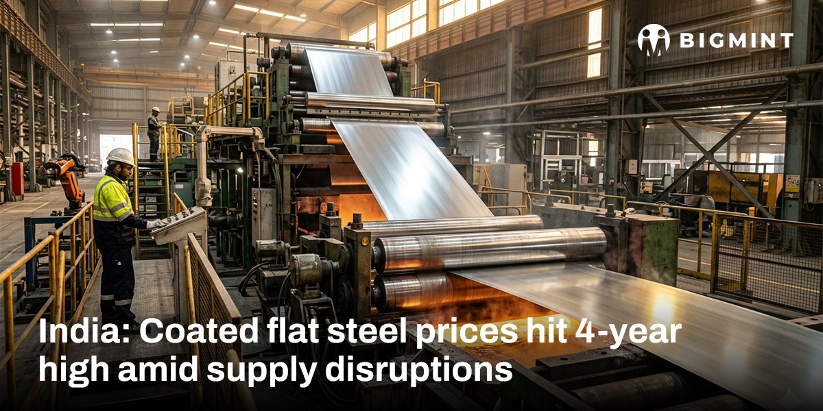 India: Coated flat steel prices hit 4-year high amid supply disruptions