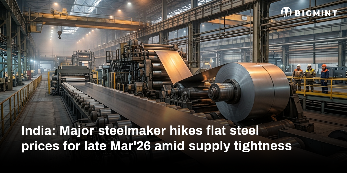 India: Major steelmaker hikes flat product prices for late Mar’26 amid supply tightness