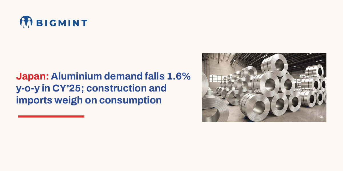 Japan: Aluminium demand falls 1.6% y-o-y in CY’25; construction and imports weigh on consumption