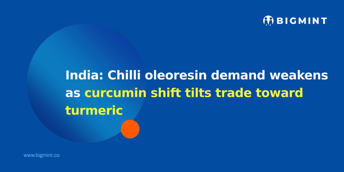 India: Chilli oleoresin demand weakens as curcumin shift tilts trade toward turmeric