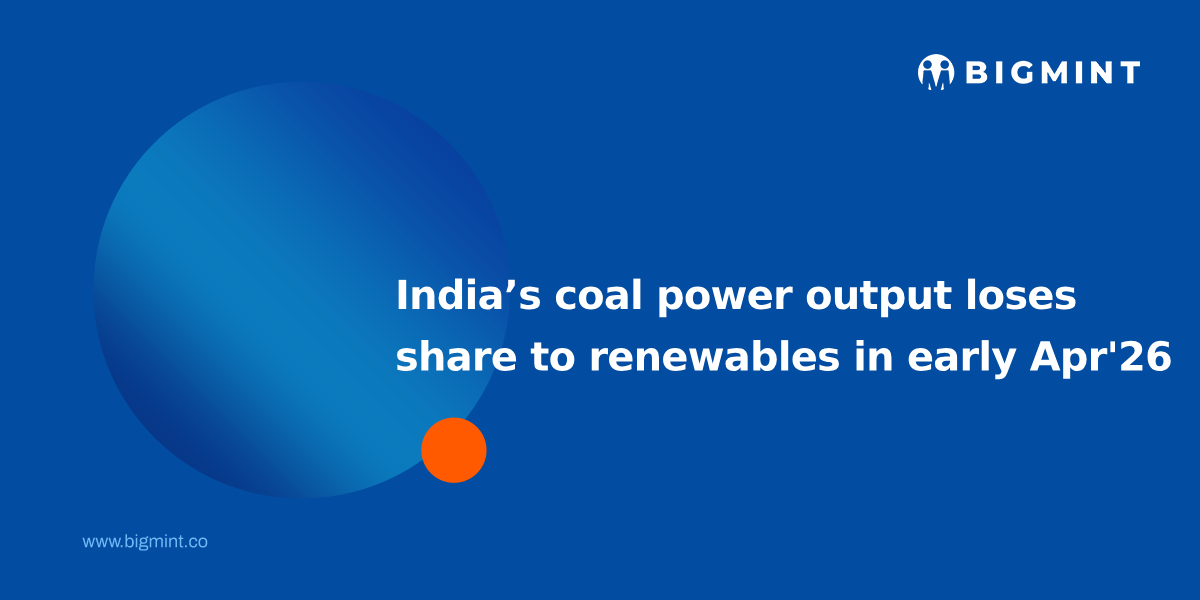 India’s coal power output loses share to renewables in early Apr’26
