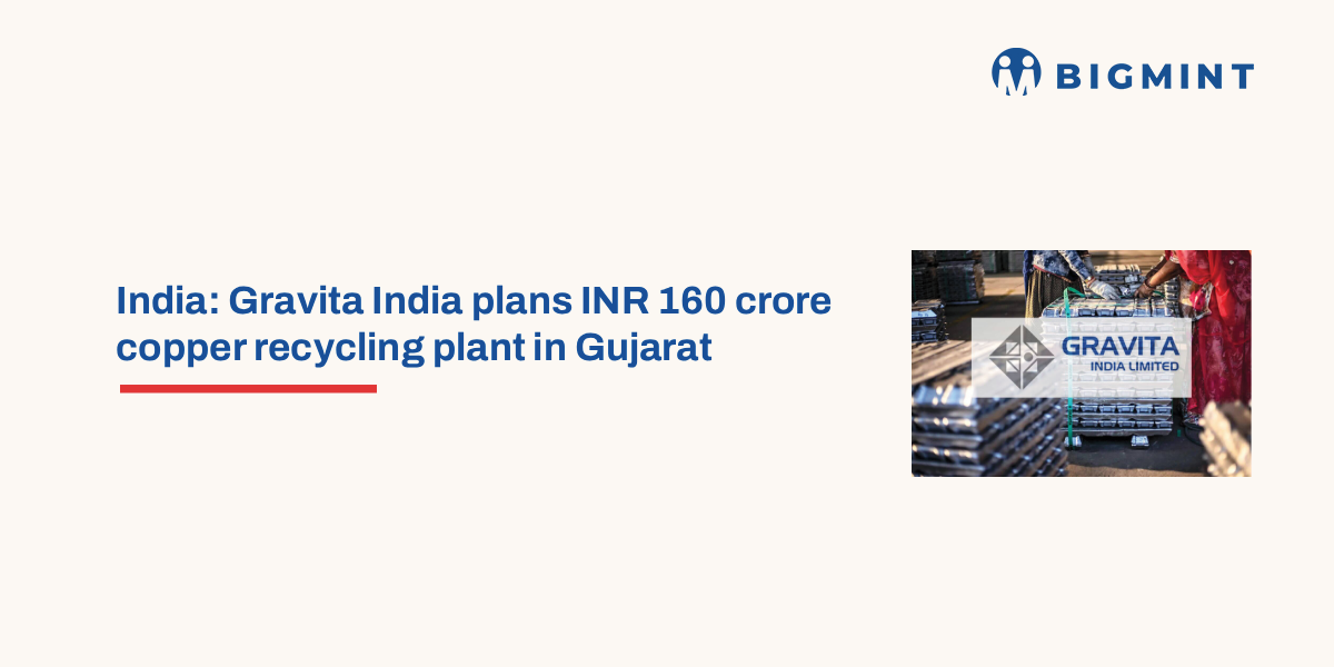 India: Gravita India plans INR 160 crore copper recycling plant in Gujarat