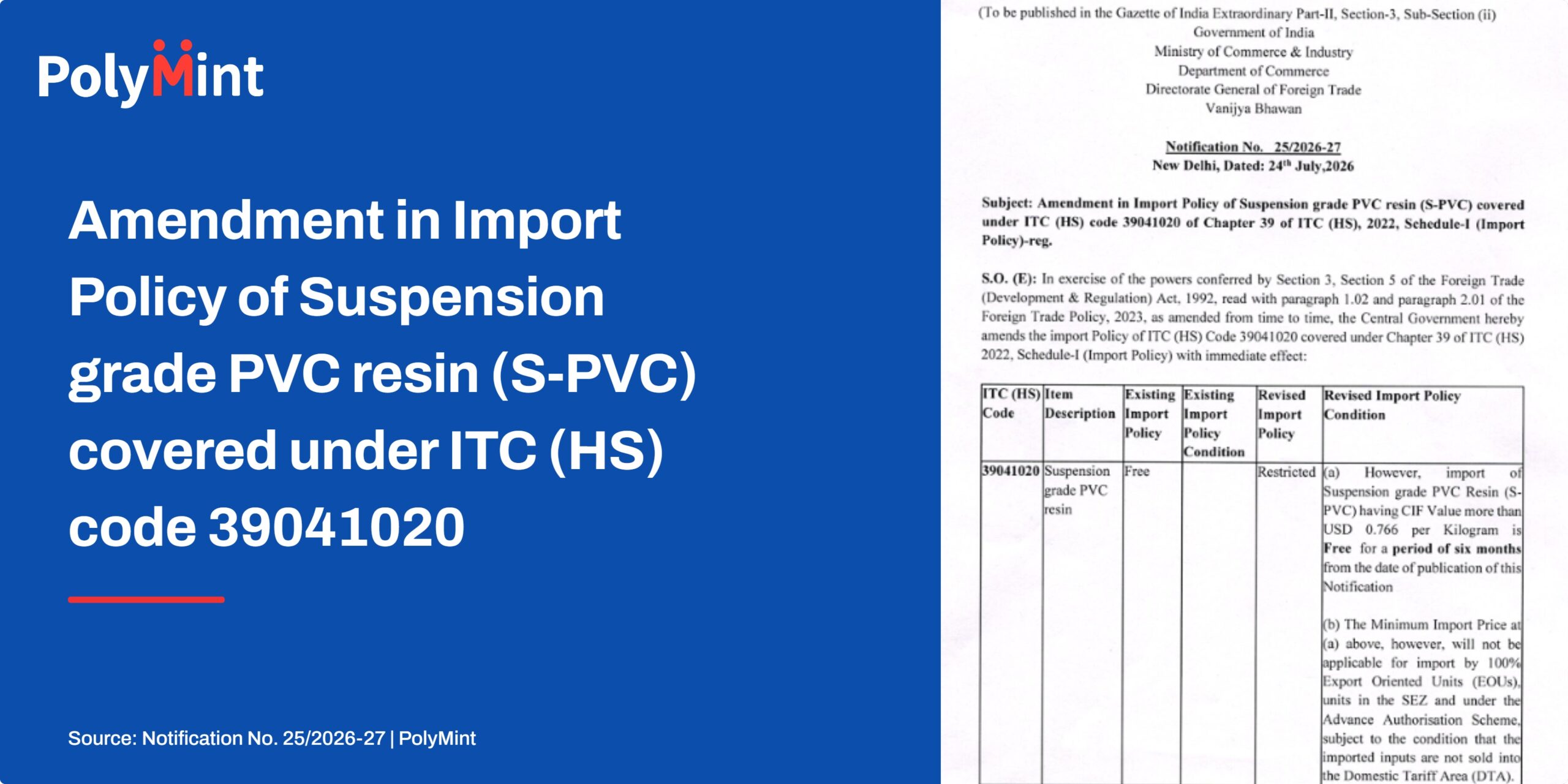 India: Govt revises PVC resin import policy to curb low-priced cargo arrivals