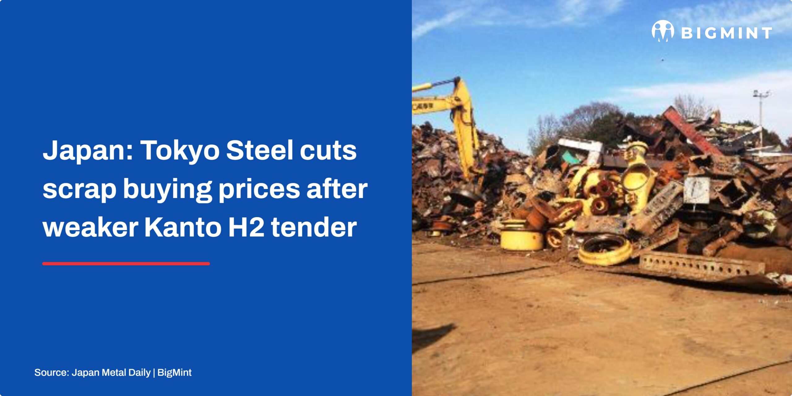 Japan: Tokyo Steel cuts scrap buying prices after weaker Kanto H2 tender