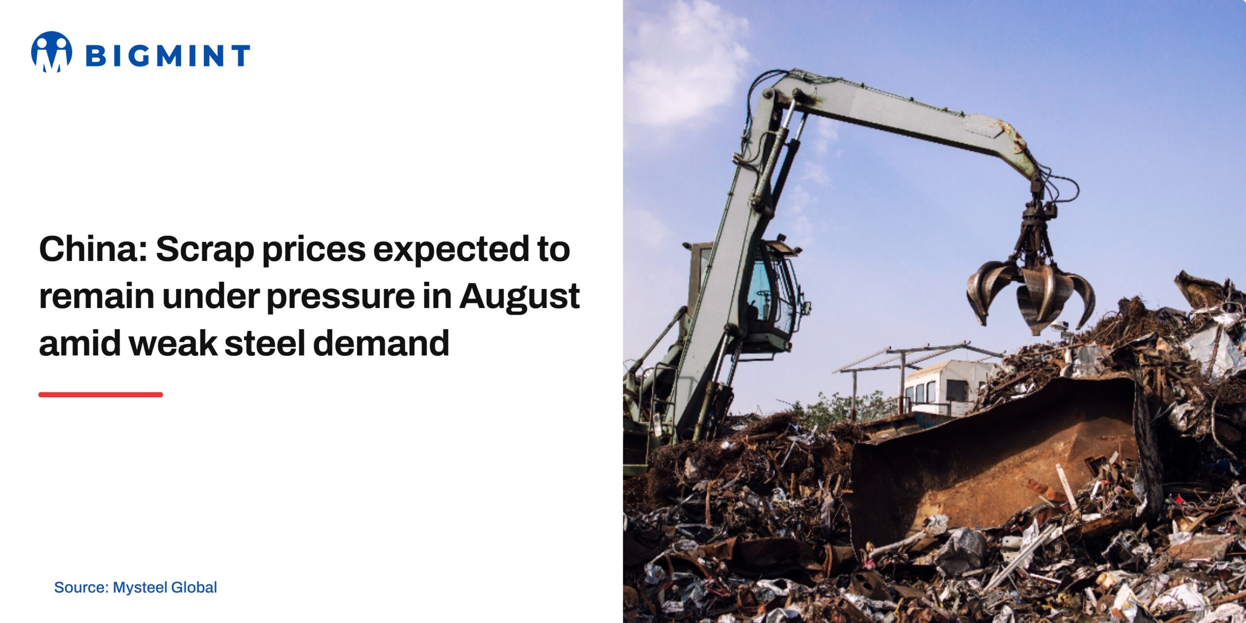 China: Scrap prices expected to remain under pressure in August amid weak steel demand