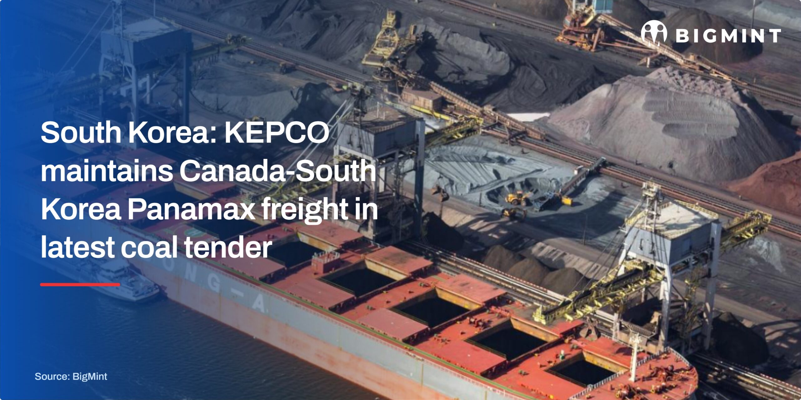 South Korea: KEPCO maintains Canada-South Korea Panamax freight in latest coal tender