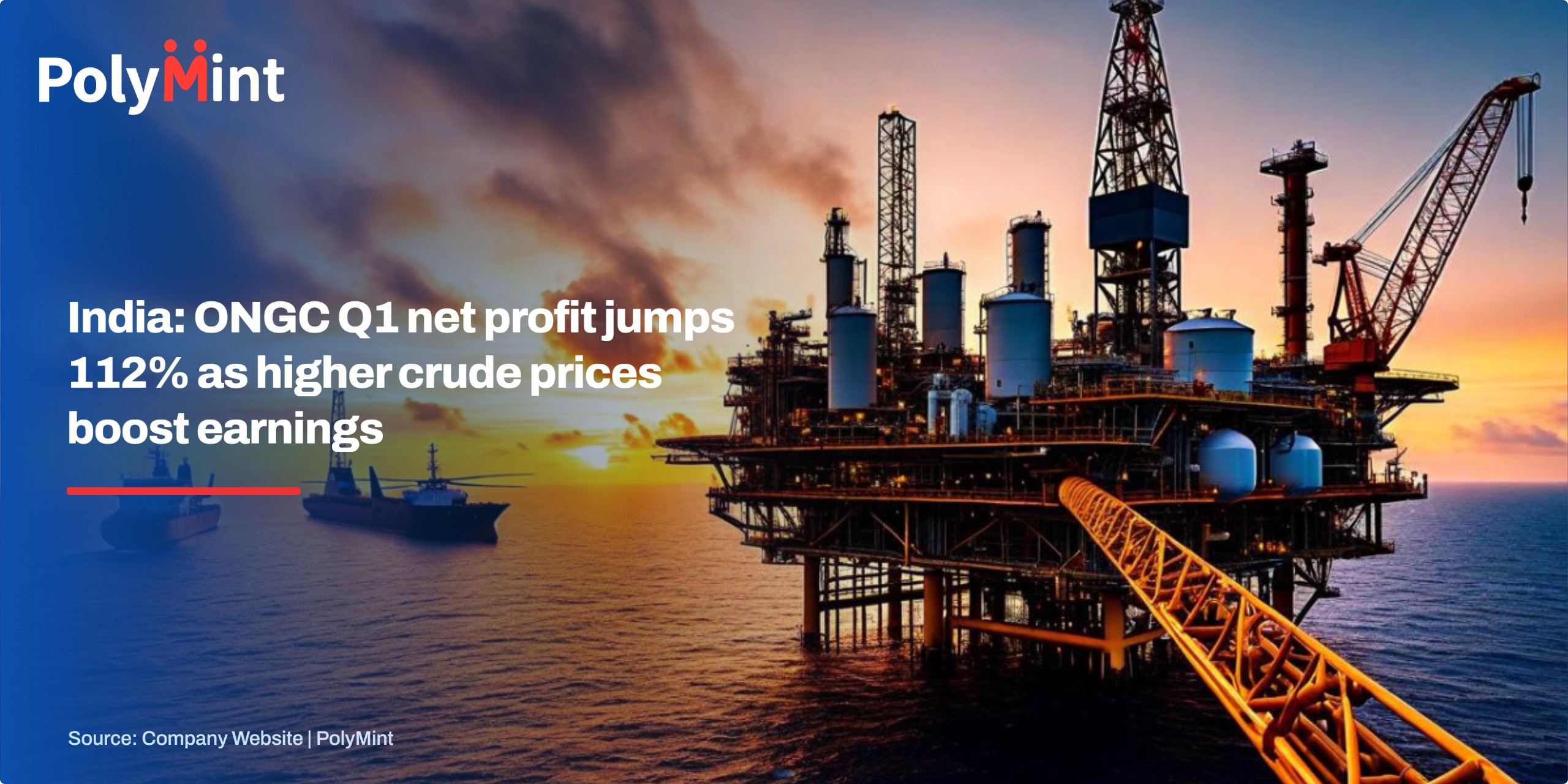 India: ONGC Q1 net profit jumps 112% as higher crude prices boost earnings