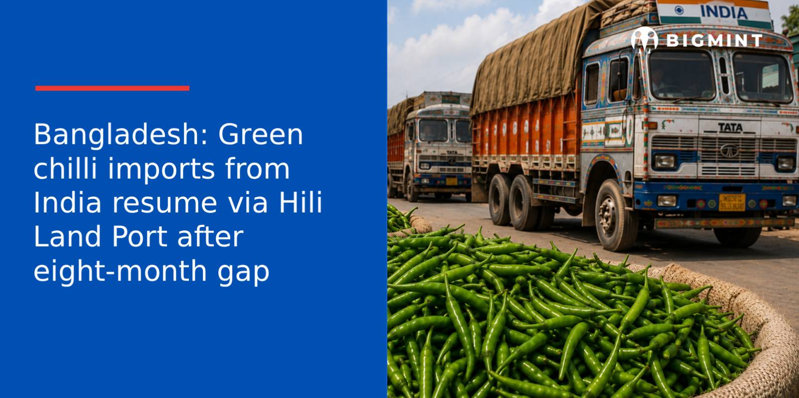 Bangladesh: Green chilli imports from India resume via Hili Land Port after eight-month gap