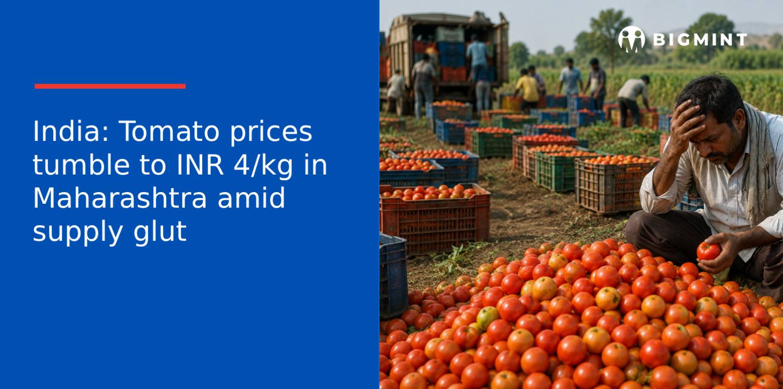 India: Tomato prices tumble to INR 4/kg in Maharashtra amid supply glut