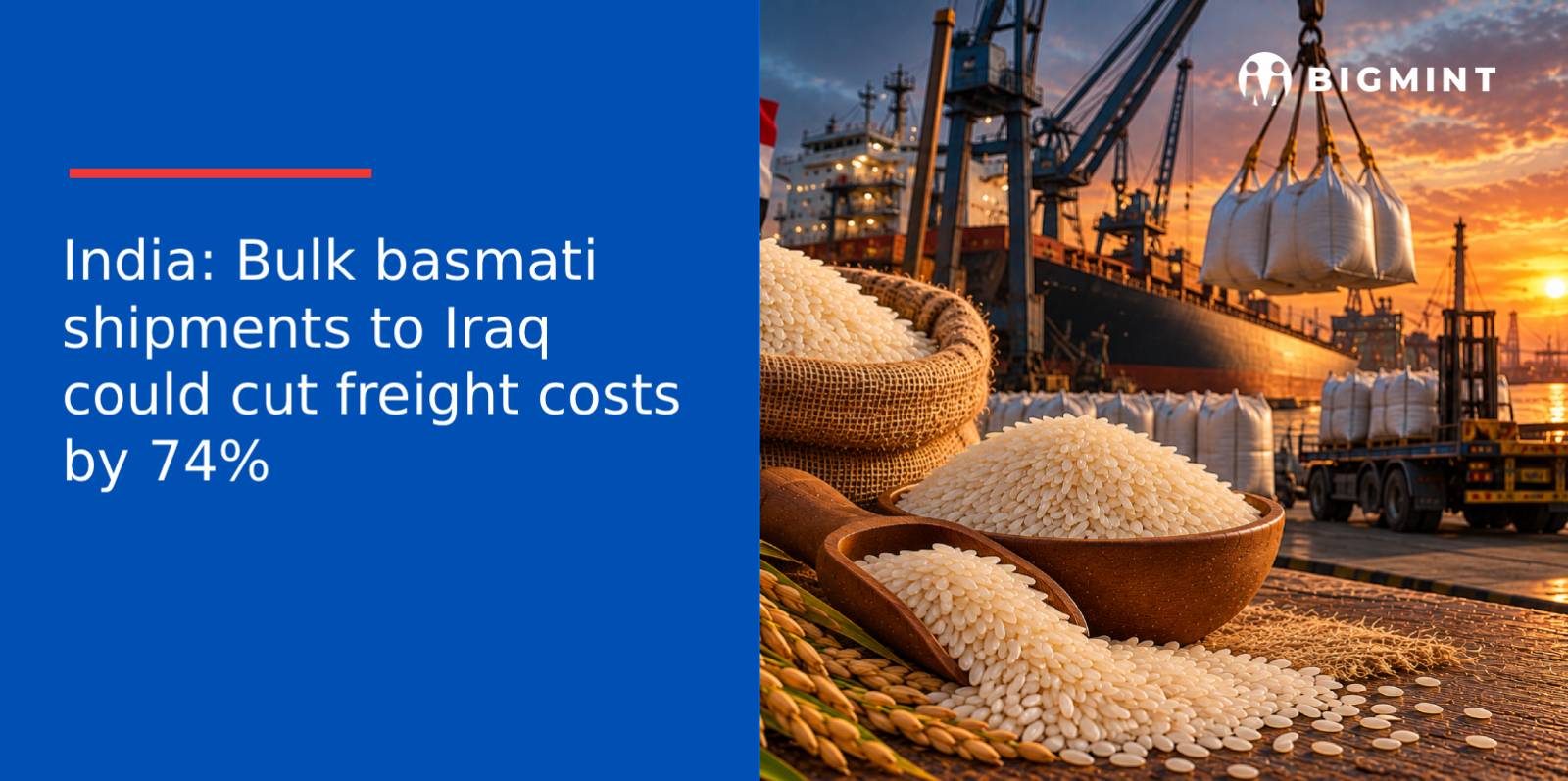 India: Bulk basmati shipments to Iraq could cut freight costs by 74%
